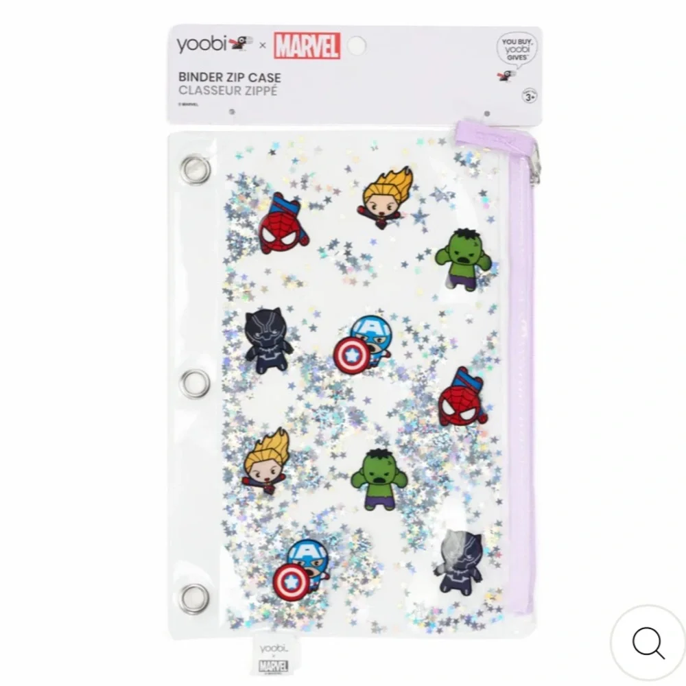 Yoobi Marvel Kawaii Avengers Binder Zip Pencil Case Set of 2